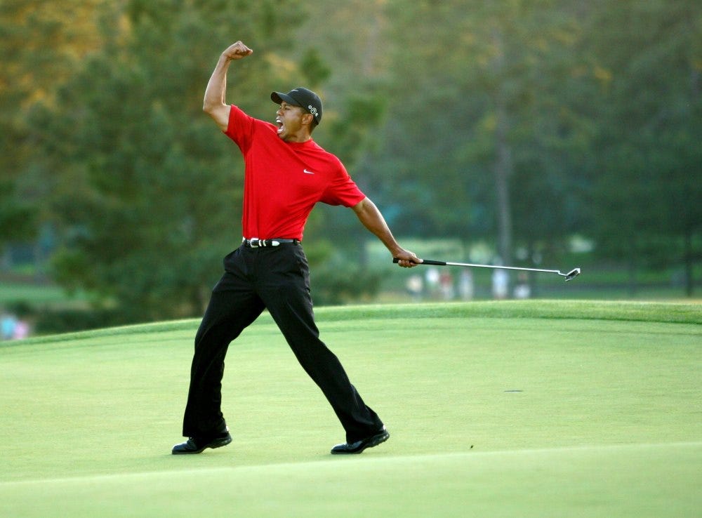 tiger woods sunday red shirt